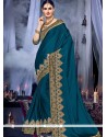 Faux Chiffon Patch Border Work Saree