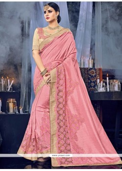 Art Silk Pink Designer Traditional Saree