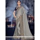 Grey Faux Chiffon Classic Saree