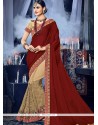 Art Silk Resham Work Designer Half N Half Saree