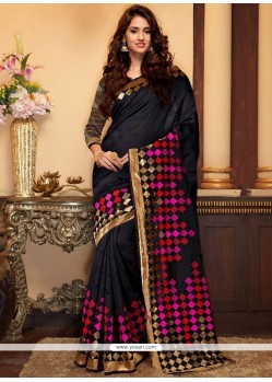 Black Weaving Work Art Silk Traditional Designer Saree