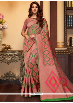 Pink Weaving Work Art Silk Designer Traditional Saree