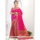 Weaving Work Hot Pink Traditional Designer Saree