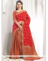 Red Weaving Work Traditional Designer Saree