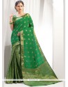 Weaving Work Green Traditional Saree