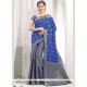 Weaving Work Blue Tussar Silk Designer Traditional Saree