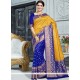 Blue And Mustard Weaving Work Art Silk Traditional Designer Saree