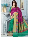 Green And Magenta Weaving Work Art Silk Traditional Designer Saree