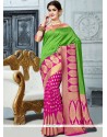 Green And Hot Pink Designer Traditional Saree