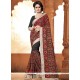 Embroidered Work Black Faux Georgette Saree