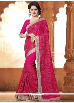 Hot Pink Designer Saree