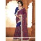 Patch Border Work Navy Blue Designer Saree