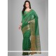 Green Chanderi Cotton Casual Saree