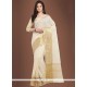 Chanderi Cotton White Woven Work Casual Saree