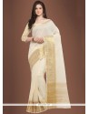 Chanderi Cotton White Woven Work Casual Saree