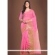 Pink Chanderi Cotton Casual Saree