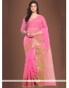 Pink Chanderi Cotton Casual Saree