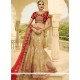 Art Dupion Silk Beige Patch Border Work A Line Lehenga Choli