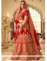 Zari Work Red A Line Lehenga Choli