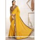 Faux Georgette Yellow Casual Saree