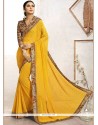 Faux Georgette Yellow Casual Saree