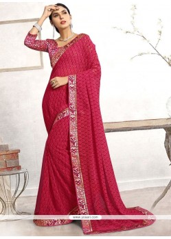 Faux Georgette Patch Border Work Casual Saree