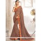 Grey Patch Border Work Faux Georgette Casual Saree