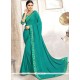 Blue Patch Border Work Casual Saree