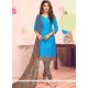 Blue Print Work Churidar Suit