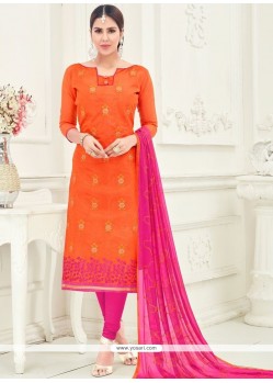 Chanderi Cotton Churidar Suit