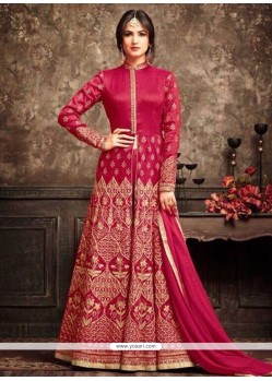 Embroidered Work Banarasi Silk Floor Length Anarkali Suit