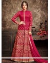 Embroidered Work Banarasi Silk Floor Length Anarkali Suit