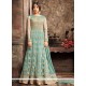 Net Resham Work Floor Length Anarkali Suit