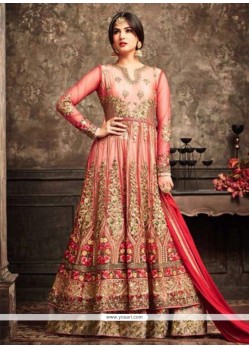 Zari Work Net Floor Length Anarkali Suit