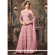 Lace Work Net Pink Floor Length Anarkali Suit