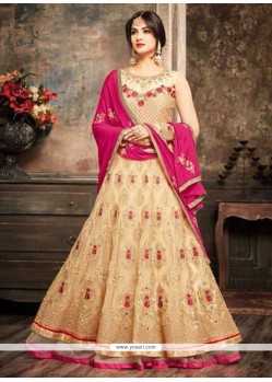 Beige Floor Length Anarkali Suit