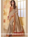 Beige Embroidered Work Art Silk Designer Traditional Saree