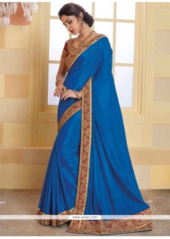 Art Silk Blue Traditional Designer Saree