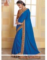 Art Silk Blue Traditional Designer Saree