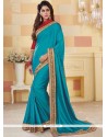 Art Silk Patch Border Work Designer Traditional Saree