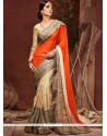 Embroidered Work Faux Georgette Designer Half N Half Saree