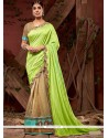 Embroidered Work Half N Half Designer Saree