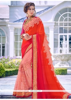 Faux Georgette Half N Half Saree