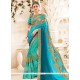 Faux Georgette Patch Border Work Shaded Saree