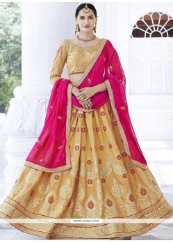 Cream Embroidered Work Lehenga Choli