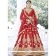 Faux Chiffon Maroon Lehenga Choli