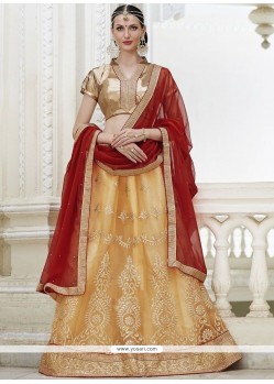 Beige Lace Work Lehenga Choli