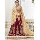 Maroon Embroidered Work Net Lehenga Choli