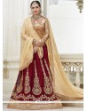 Maroon Embroidered Work Net Lehenga Choli