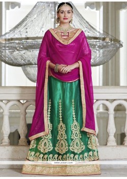 Green Net Lehenga Choli